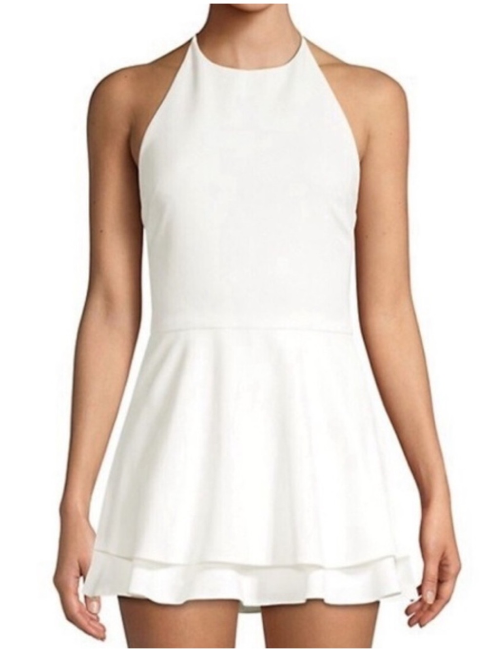 Alice + Olivia Sicily white halter neck romper